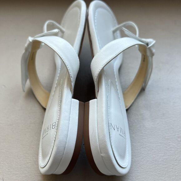 Alexandre Birman Clarita White Leather Bow Thong Sandal Shoes Women EU 37 US 6.5 - Picture 3 of 15